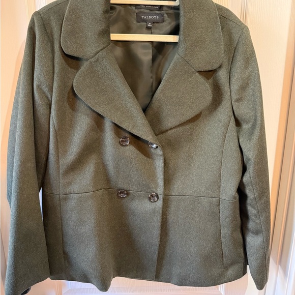 Talbots Jackets & Blazers - Talbots Women's Green Double-Breasted Pea Coat